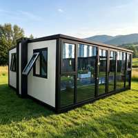 Maison conteneur de luxe pliable à double aile, à assemblage rapide, étanche, modulaire, type showroom