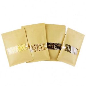 Sacs Ziplock autoportants en papier kraft brun avec fermeture éclair, 14x20cm, pack promotionnel - Product Image 2