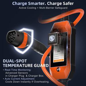 Chargeur de voiture électrique portable 7 kW à charge rapide avec écran tactile 4,3 pouces, contrôle intelligent par application Wi-Fi - Product Image 5