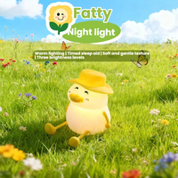 Nouvelle veilleuse colorée Fat Duck à commande par capteur, trois niveaux de luminosité, lumière douce, protection des yeux, pour chambre à coucher, chevet, avec minuterie