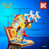 DK7050 Carruaje Volador de Fantasía, Modelo de Escena con Base de Libro, Diorama de Caballo Alado, Coleccionable de Escritorio, Sets de Bloques de Construcción para Montaje DIY