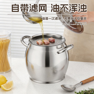 Stainless Steel <b>Pot</b> With <b>Lid</b> Round Dishwasher Safe Heatable Kitchen Storage Container Large Capacity For Cooking And Food - Product Image 2