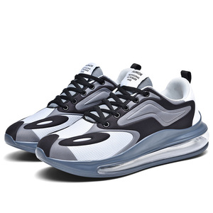 Chaussures <span class=keywords><strong>de</strong></span> course décontractées pour hommes respirantes à coussin d'air Automne 2024 Blanc Gris <span class=keywords><strong>Noir</strong></span> Taille 46 Chaussures en maille pour hommes - Product Image 2