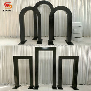 Arche de mariage ronde en métal personnalisée, toile de fond de porte carrée en acier inoxydable miroir en couleur or argent - Product Image 6