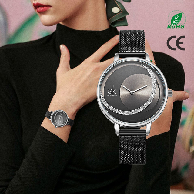 Ready to Ship SINOBI Luxury Elegance Women Watch In Stock Fast Shipping Mesh Band Leather Strap Quartz Ladies Watch