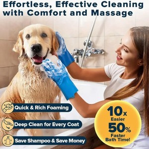 Set di 6 Strumenti in Silicone per la Toelettatura degli Animali Domestici con Guanti da Bagno per Cani e Spazzola Massaggiante - Riutilizzabile, Impermeabile e Resistente al Calore per Tutti gli Animali - Product Image 3