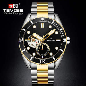 Reloj de Pulsera Mecánico Automático TEVISE 795A para Hombre, Correa de Cuero y Acero, Elegante Reloj de Negocios, Reloj Casual de Moda, Venta al Por Mayor - Product Image 5