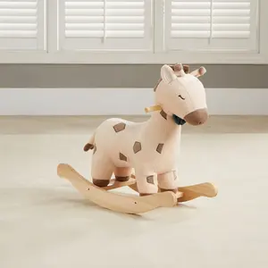 تحلية زرافة فخمة ركوب لعبة الروك الخشبية للأطفال حصان هزاز للأطفال
