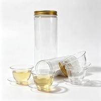 Tasses à thé jetables en cristal, lot de 40, mini-tasses de dégustation en plastique rigide transparent pour cérémonie du thé
