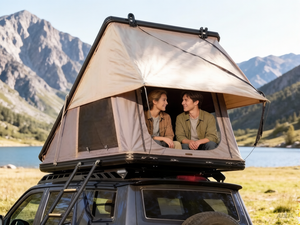Auvent latéral pliable pour toit <span class=keywords><strong>de</strong></span> voiture - Camping en plein air, ouverture automatique quatre saisons, structure en acier inoxydable, coque en polyester - Product Image 5