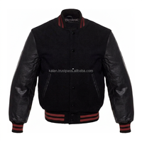 Personnalisable KVJ117 Varsity Laine Veste pour Hommes Femmes Jet Noir Brodé Orange Rayures Chenille Patch Sans Col Vêtements D'hiver