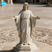 Statue de la Résurrection de Jésus-Christ en marbre, grandeur nature, faite à la main, pour décoration religieuse extérieure de jardin