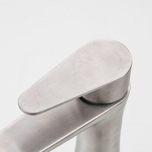 Robinet de lavabo en acier inoxydable à poignée unique avec cartouche céramique, montage sur plan, monotrou - Product Image 2