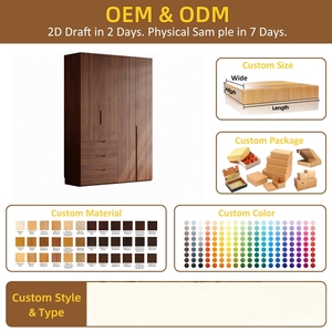 Armario de Madera Maciza: Armario de Roble de Estilo Vintage para Dormitorios Pequeños, con Unidades de Almacenamiento Modulares sin Tiradores - Product Image 6