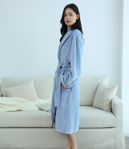 Accappatoio Lungo da Donna Taglie Forti, Invernale, Termico, Traspirante, Morbido, Casual, Semplice, in Pile, Tinta Unita - Product Image 2