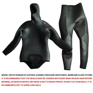 Custom Thickness Neoprene 2 Piece Camo Free Diving Long Sleeve Full Body Diving Wetsuit 7MM Spearfishing