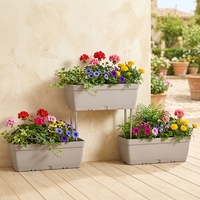 Jardinière verticale en plastique de haute qualité avec tube de support métallique et réservoir, pot de fleurs pour balcon – Vente en gros