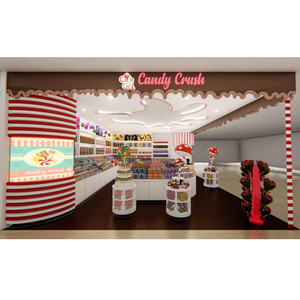Boutique de chocolat Design Dessert Bonbons Présentoirs Aménagement intérieur Comptoir snack shop design 3d à vendre - Product Image 3
