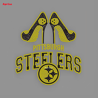 Transfert de strass lavable et écologique, logo des Steelers de Pittsburgh pour sweats à capuche et casquettes