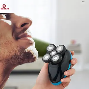 Brosse de nettoyage du visage pour homme avec 5 têtes de rasage, lame flottante 5D, étanche, rechargeable par USB, tondeuse à poils de <span class=keywords><strong>nez</strong></span> et corps, usage domestique - Product Image 1