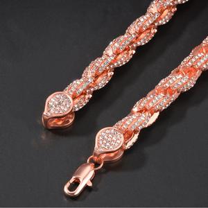 UWIN di Modo 9 millimetri <span class=keywords><strong>In</strong></span> <span class=keywords><strong>Oro</strong></span> <span class=keywords><strong>Rosa</strong></span> <span class=keywords><strong>Bracciale</strong></span> 7 Pollici/8 Pollici di Cristallo Corda Catena Dei Monili Del Braccialetto Unisex Regali All'ingrosso - Product Image 5