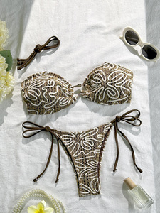 Micro <b>Bikini</b> <b>Sexy</b> Swimwear 2 Piece Halter Micro <b>Bikini</b> <b>Set</b> for Women with Sliver Accessories - Product Image 6