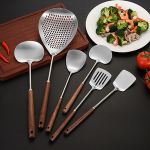 304 Stainless Steel Spatula Set With Wooden Handle Heat Resistant Kitchen Utensils Cooking Tool Set - Product Image 2
