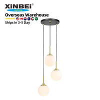 Luminaires suspendus en verre ETL en stock aux États-Unis, lustre minimaliste pour salon, luminaire suspendu en laiton pour la maison et l'hôtel