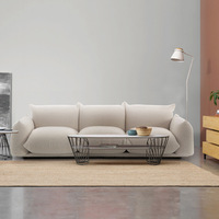 Modernes Design Wohnmöbel Brotförmiges Weißes Bouclé 3-Sitzer Sofa Set Sektional Samt Stoff Wohnzimmer Schwamm Lagerware