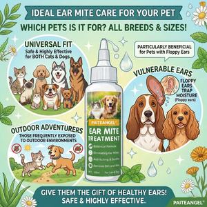 Gotas para el Oído de Perros con Fórmula Veterinaria, Extracto Natural de Plantas, Limpiador de Oídos para Mascotas, Elimina la Cera, Solución Otitica Calmante - Product Image 2