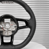 Volant en cuir noir avec surpiqûres pour Volkswagen Jetta Golf 4 5 6 7 R MK4 MK5 MK6 MK7 MK7.5 GTI Polo Passat CC