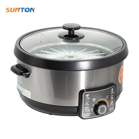 Restaurant avec logo personnalisé SUNTON utilisant 20 tasses tambour rond 10 litres grand cuiseur à riz commercial électrique
