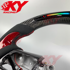 Accesorios para Automóviles, Volante Deportivo Personalizado con LED, Fibra de Carbono, Cuero de Ante, Estilo Racing para Kia Stinger GT 2017-2023 - Product Image 5