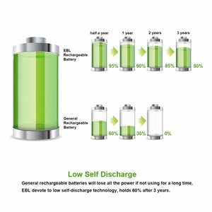 ชุดแบตเตอรี่ EBL 24 ชุด รวมแบตเตอรี่ AA <span class=keywords><strong>12</strong></span> ก้อน ความจุ 2800mAh และแบตเตอรี่ <span class=keywords><strong>AAA</strong></span> <span class=keywords><strong>12</strong></span> ก้อน ความจุ 1100mAh 1.2V แบตเตอรี่แบบชาร์จได้ชนิดนิกเกิลเมทัลไฮไดรด์ (NiMH) - Product Image 5