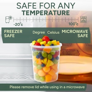Conteneurs en plastique PP de haute qualité pour la vente en gros, bols à soupe et gobelets avec couvercle trempé pour la restauration, vente en gros en vrac - Product Image 3