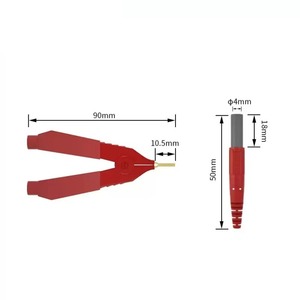 Sonde de test Kelvin Zoyi DQ012, résistance inférieure, 4 fils, 4 mm, fiche banane de sécurité, pince Kelvin, placage en orichalque - Product Image 2