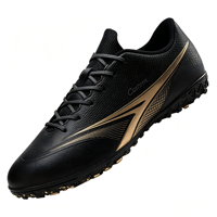 Chaussures de football Tabrebull avec doublure en mesh, unisexes, pour intérieur et extérieur, athlétiques, pour terrain synthétique, antidérapantes, amorties, printemps-hiver, noires, taille 38 EU