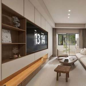 Meubles de salon modernes en bois avec rangement, meuble TV pour hôtels, appartements, villas, solution de conception graphique disponible - Product Image 1