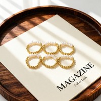 Unregelmäßiger Barock-Wildperlenring im Ins-Stil, französischer High-End-Schmuck, natürliche Süßwasserperle, weißvergoldet, elastischer Ring, trendig