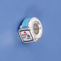Breloques Pan Charms Argent Bleu Keep Running Watch Fit Runner Beads pour Bracelet Original Femme Fille Ado Bijoux Berluque Nouvelle Arrivée