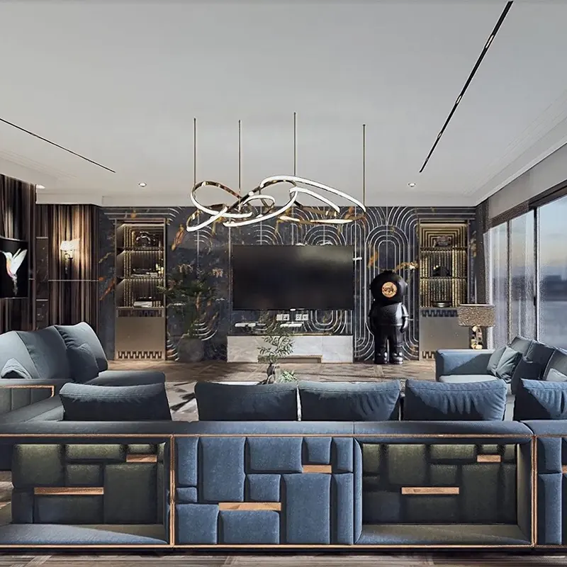 Proyek Furnitur Vila 3D Kontemporer Desainer Interior Profesional Desain Interior Dekorasi Rumah Rendering 3D