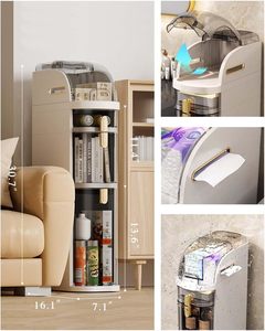 Hẹp Slit Lưu Trữ Tủ Cho Phòng Tắm Mỏng Lưu Trữ Góc Tầng 4-Tầng Nhựa Không Thấm Nước Crevice Di Động <span class=keywords><strong>Locker</strong></span> Với Bánh Xe - Product Image 3