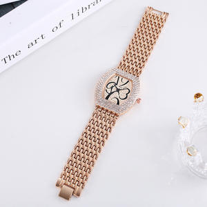 Dernier plaqué or nombre pointeur sport montre à quartz mode Hiphop Rectangle plein diamant Couple montre - Product Image 3