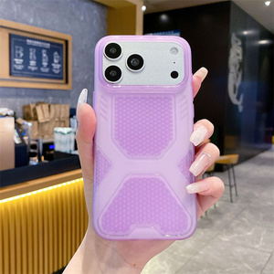 Coque de téléphone Candy Rainbow Honeycomb Cooling X pour iPhone 17 16 15 14 13 Pro Max – Housse arrière respirante et texturée pour l'été - Product Image 6
