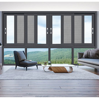 Portes et fenêtres coulissantes en aluminium, fenêtre coulissante pour chambre à coucher, fenêtre coulissante pour balcon, fenêtres coulissantes résistantes au vent