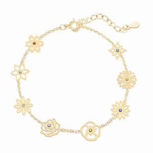 SongYi Personnalisable DIY Or <span class=keywords><strong>Bracelet</strong></span> Dainty <span class=keywords><strong>Naissance</strong></span> Fleur Bijoux pour <span class=keywords><strong>Maman</strong></span> Mode Charme Bracelets - Product Image 1