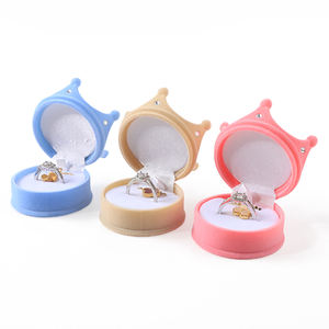 Commercio all'ingrosso produzione di Hign End <span class=keywords><strong>Ring</strong></span> scatole di gioielli Custom Premium di velluto unico anello scatola con logo - Product Image 6