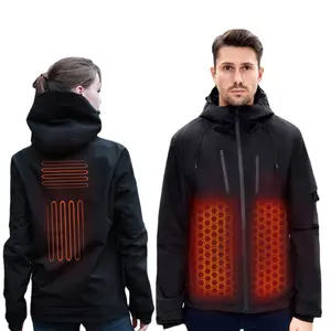 Nieuw Design Verwarmde Katoenen Grafeen Gecoate Doek Met Elektrische Batterij Verwarmde Hoodie-Zware Jasje Voor Mannen En Vrouwen