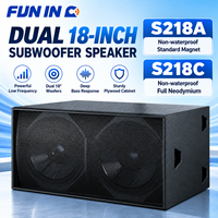 Haut-parleur PA à double subwoofer de 18 pouces, 1400W nominaux, 2800W de crête, 4 ohms, 98dB, en contreplaqué, avec port, pour scène, club, extérieur