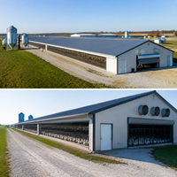 Bâtiment Agricole en Acier Préfabriqué Personnalisé, Étable pour Bétail, Ferme Laitière, Hangar à Bétail, Poulailler, Entrepôt, Garage, Hangar Agricole